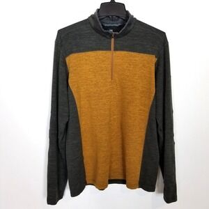 Kuhl Men's Zip-Up Sweater in Mustard and Charcoal